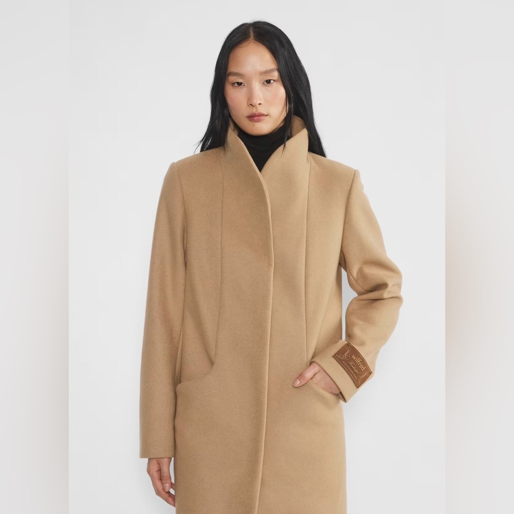 Aritzia Wilfred The Cocoon Long Camel New Elegant Wool Cashmere Coat Size XS - Picture 3 of 17